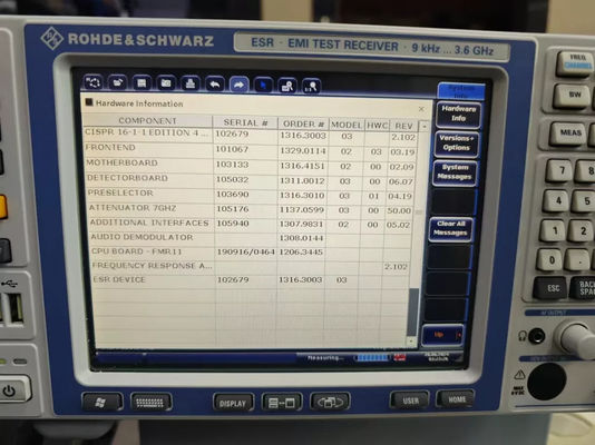 빠른 R&S®ESR3 EMI 테스트 수신기 9 KHz에서 3.6 GHz